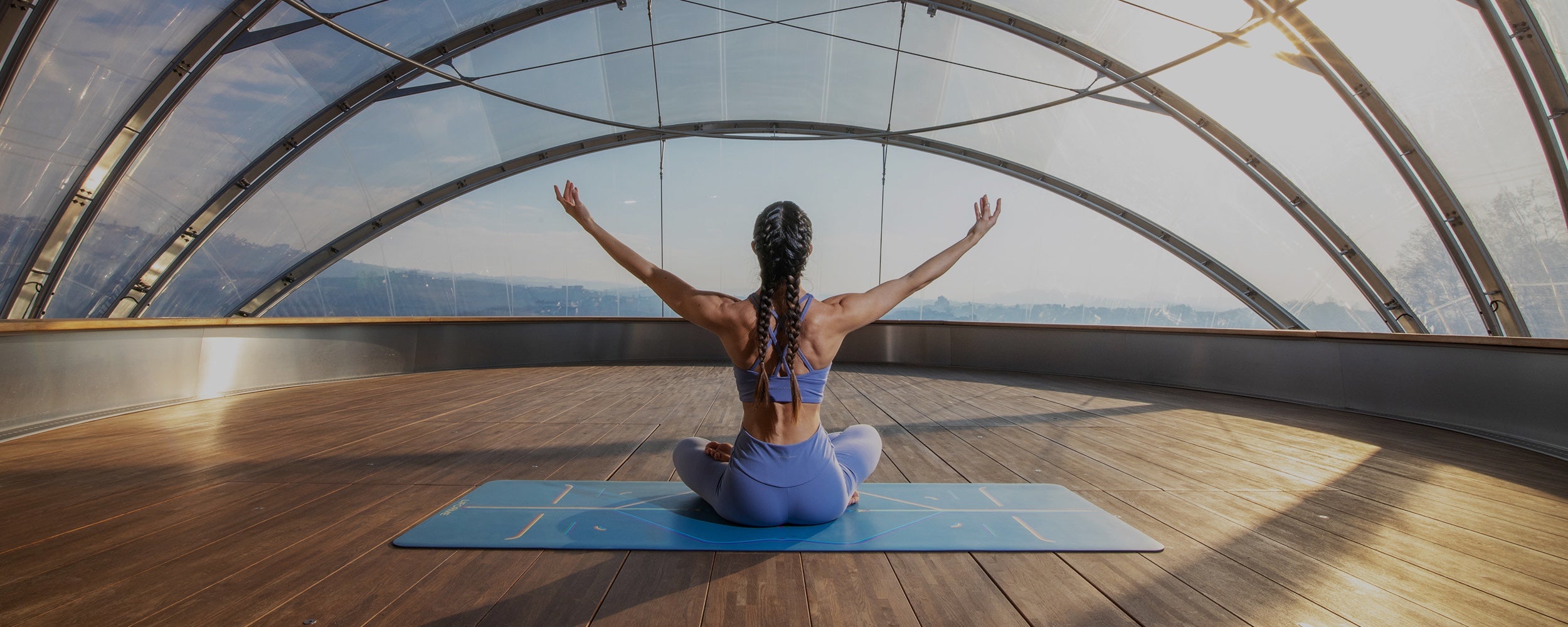 Blue Sky Rainbow Yoga Mat