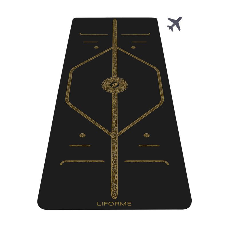 Liforme Black & Gold Travel Yoga Mat
